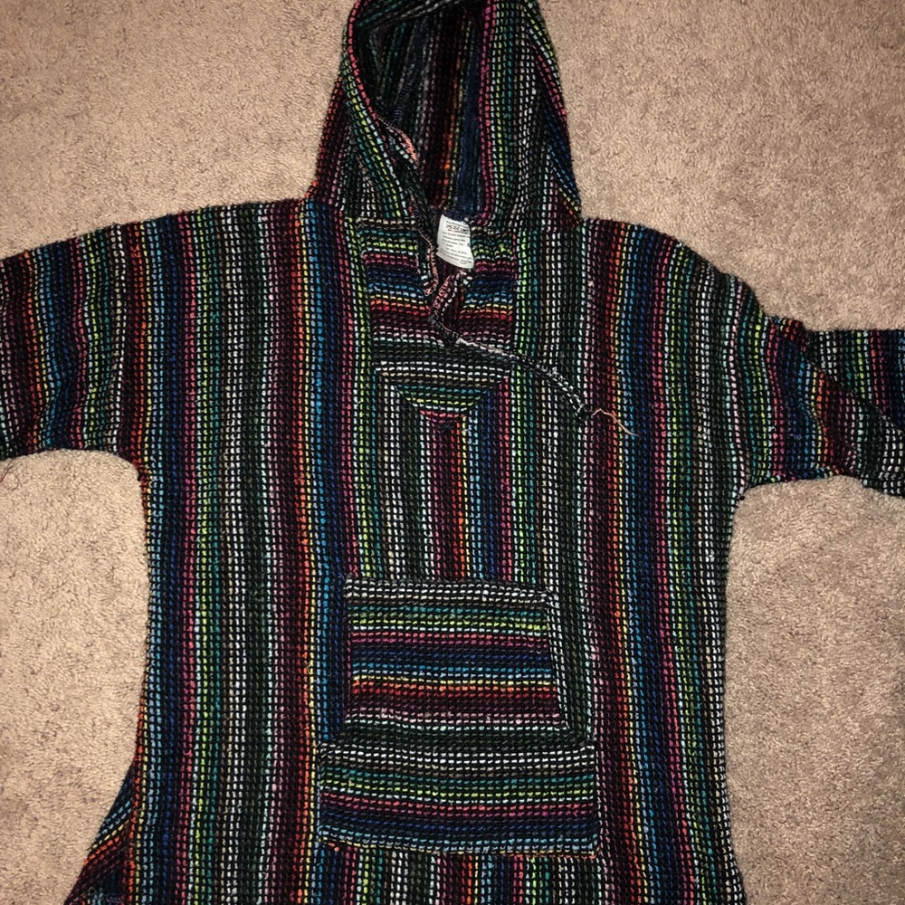 rainbow with black poncho